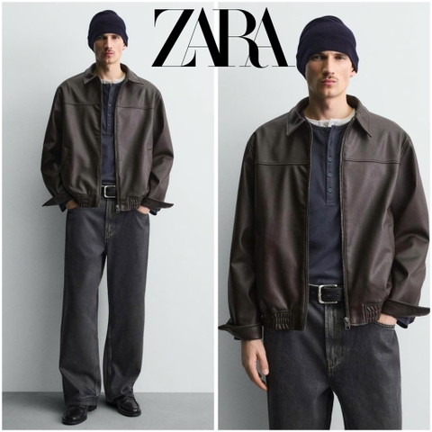 Áo Khoác Da Za Nâu