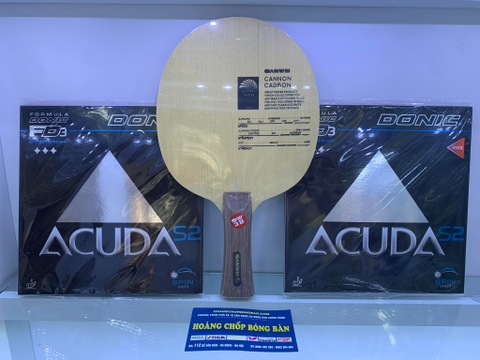 Combo Cốt Sanwei Cannon Carbon + Mặt Donic Acuda S2