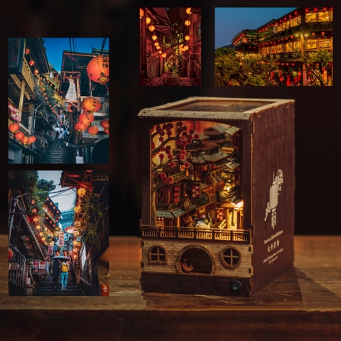 Mô hình Halom book nook diy Phố cổ Jiu Fen - Cửu Phần - Đài Loan