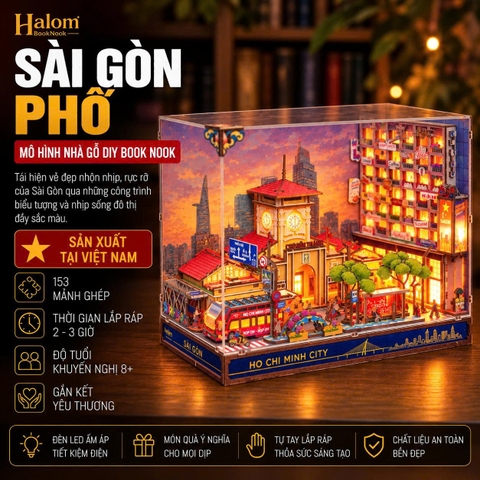 Mô Hình DIY Halom Sài Gòn Phố – Saigon Streets Có Đèn LED