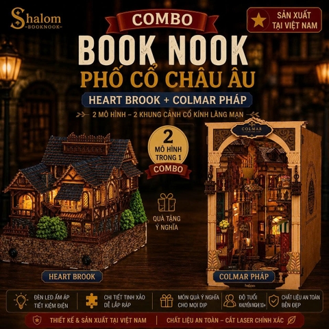 Combo Book Nook Phố Cổ Châu Âu Halom (Heart Brook + Colmar Pháp)