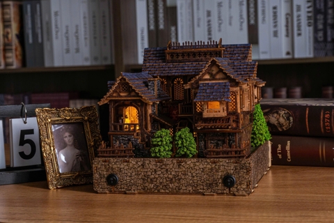 Mô Hình Halom Book nook DIY Heart brook