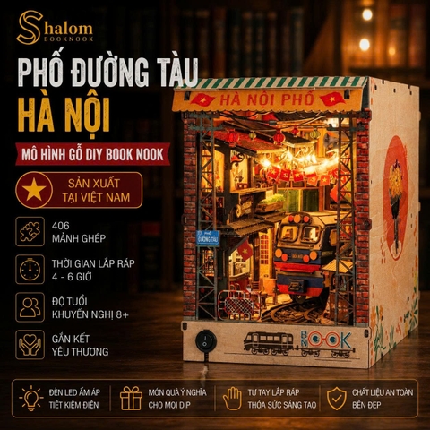 Mô hình Halom book nook Phố Đường Tàu/ Train Street Hanoi - Việt Nam