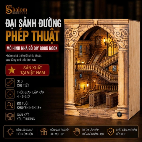 Mô hình Halom book nook diy Đại Sảnh Đường Renaissance Hogwart