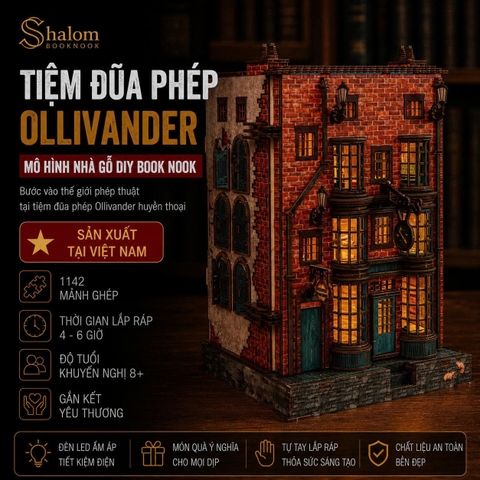 Mô hình Halom book nook diy Tiệm đũa phép Ollivanders - Harry Potter