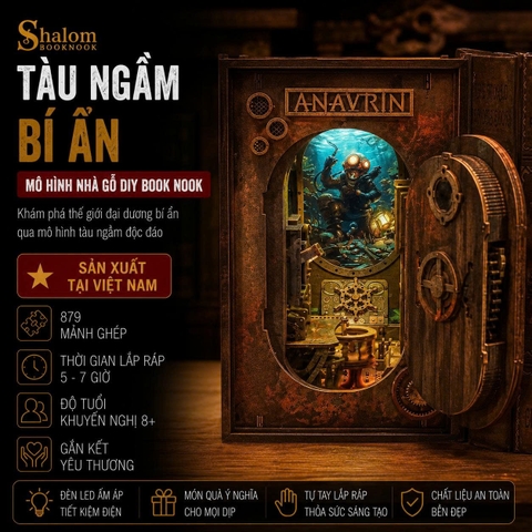 Mô Hình Halom book nook diy tàu ngầm bị bỏ rơi
