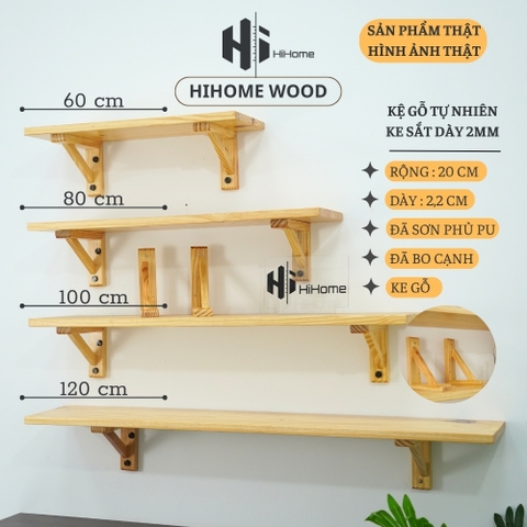 KỆ GỖ TREO TƯỜNG DECOR RỘNG 20CM KGT011
