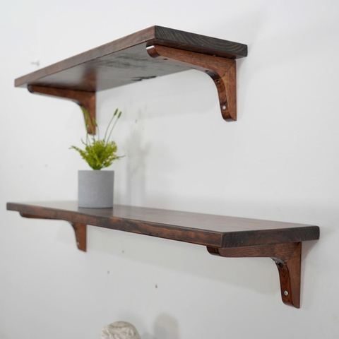 KỆ GỖ TREO TƯỜNG MÀU NÂU RUSTIC DECOR RỘNG 20CM KGT005