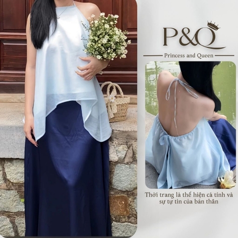 Set áo yếm hai dây hở lưng chân váy dài trơn dài basic mùa Trung Thu có bigsize | set1
