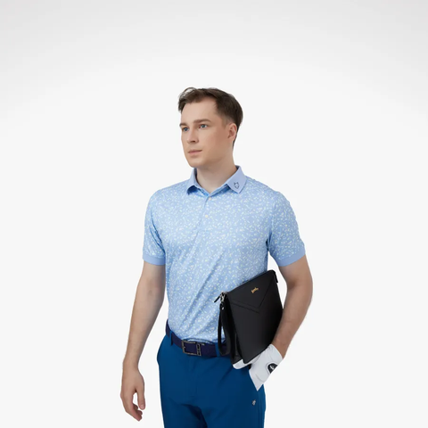 ÁO GOLF HANDEE XANH NHẠT HOA VÀNG
