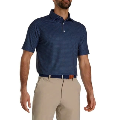 ÁO FOOTJOY Tonal Dot Print Lisle Navy