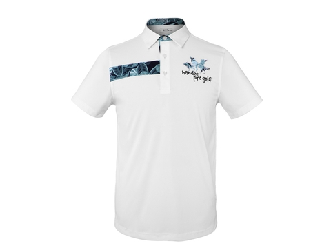 ÁO POLO NGẮN TAY HANDEE PRO GOLF HỌA TIẾT LÁ CÂY SỌC NGANG - màu xanh ngọc