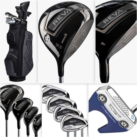 Bộ Gậy Golf Fullset Nữ Callaway Reva Đen (8 gậy)