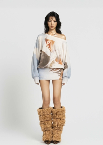 MAP Knit Batwing Sleeve Mini Dress