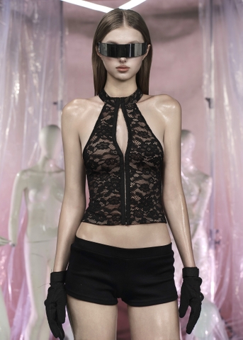 LABEL Lace Halter Neck Top
