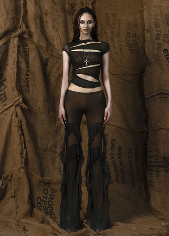 Mother Cut Out Mesh Top