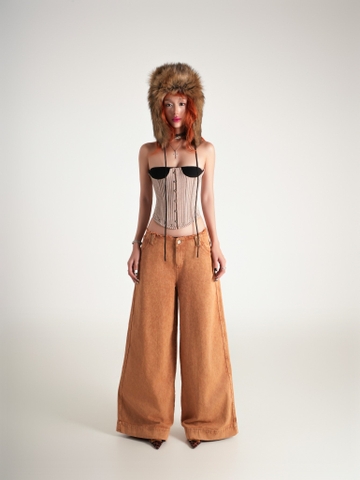 Error Washed Brown Big Pant Denim