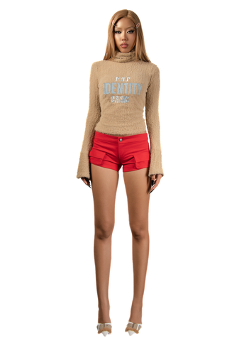 POP Embroidered Turtle Neck Mohair Sweater