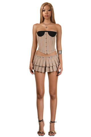 POP Striped Metal Clasps Corset