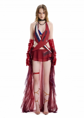 SG.S Printed Maxi Fishtail Dress