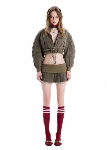 SG.S Cropped Bomber Khaki Jacket