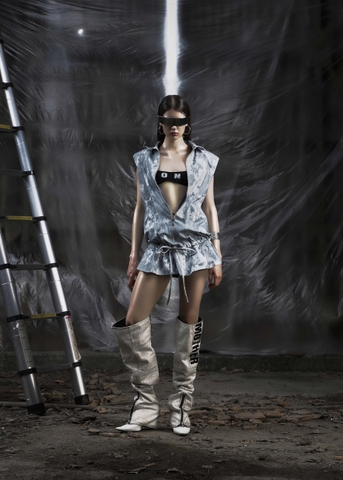 NONE Sleeveless Drop Waist Dress