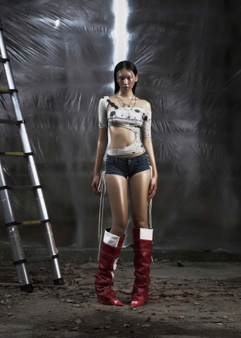 NONE One Shoulder Cut Out TShirt