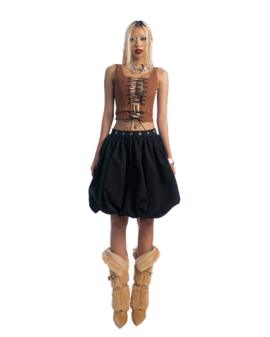 Puzzle Brown Belted Corset