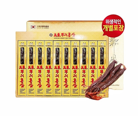 SÂM TẨM MẬT ONG 10 CỦ HỘP VÀNG
(Korean Honey Red Ginseng)