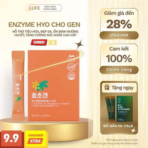 ENZYME HYO CHO GEN - HỖ TRỢ TIÊU HÓA, ĐẸP DA, ỔN ĐỊNH ĐƯỜNG HUYẾT, TĂNG CƯỜNG SỨC KHỎE CAO CẤP (3 HỘP)