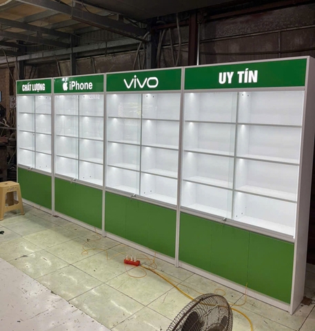 TỦ TRƯNG BÀY CỬA HÀNG ĐIỆN THOẠI - XƯỞNG NỘI THẤT 386