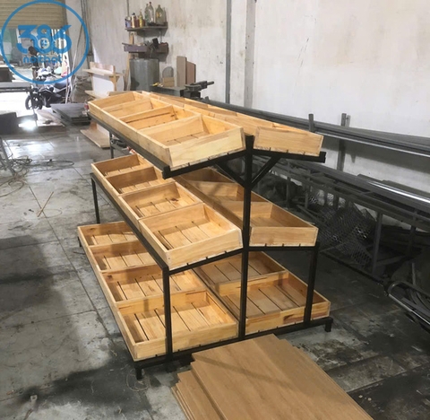Kệ đôi bày rau củ quả trái cây
