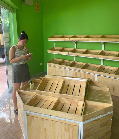 Kệ hoa quả hình bát giác