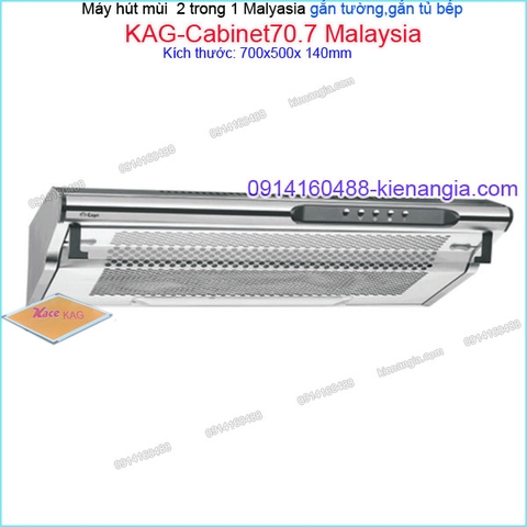 Máy hút mùi inox 70cm 2 trong 1 gắn tườnggắn tủ CAPRI KAG-Cabinet70.7 Malaysia