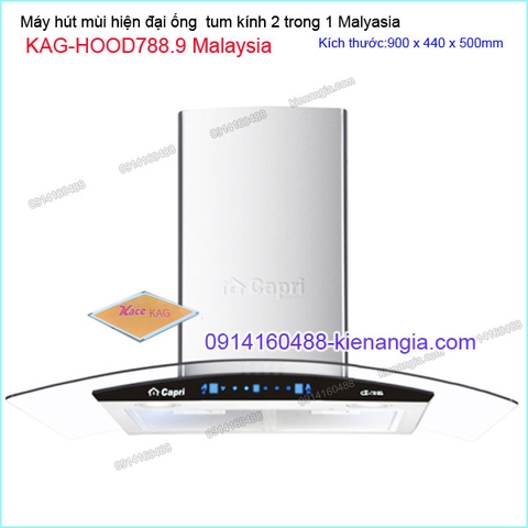 Máy hút mùi kính cong 90cm CAPRI KAG-HOOD788.9 Malaysia
