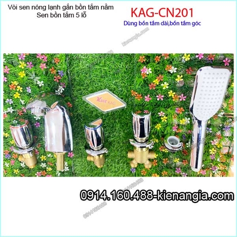 Vòi sen tắm nóng lạnh gắn bồn tắm nằm tay trống KAG-CN201
