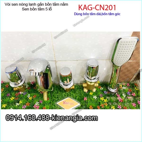 Vòi sen tắm nóng lạnh gắn bồn tắm nằm tay trống KAG-CN201