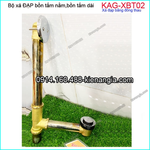 Xả đạp bồn tắm dài bằng đồng KAG-XBT02