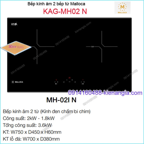 Bếp âm kính điện từ bếp từ Malloca KAG-MH02IN