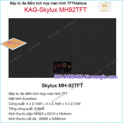 Bếp âm kính điện từ bếp từ Malloca KAG-Skylux-MH92TFT