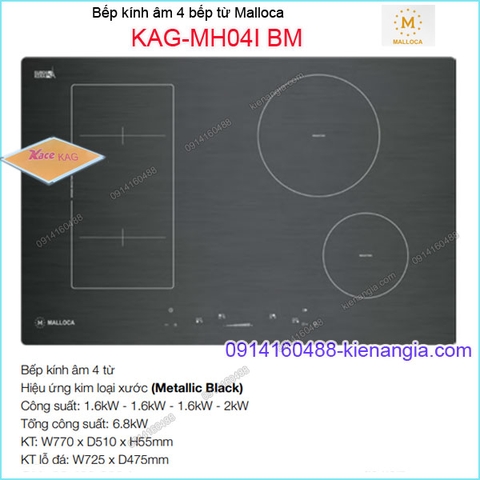 Bếp âm kính điện từ bếp từ Malloca KAG-MH04IBM