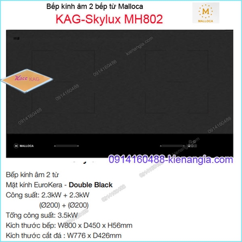 Bếp âm kính điện từ bếp từ Malloca KAG-Skylux-MH802