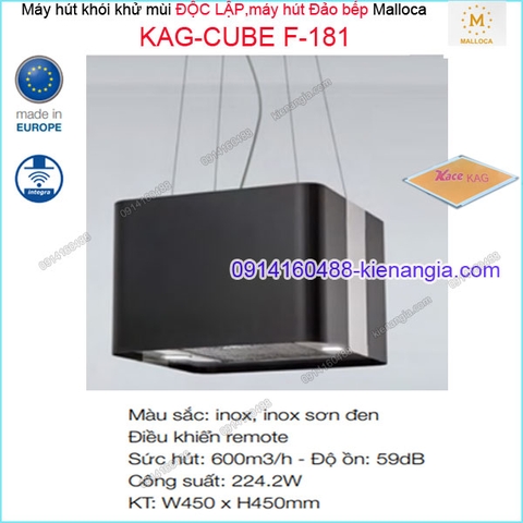 Máy hút khử mùi độc lâpmáy hút đảo bếp Malloca Malloca-KAG-CUBE-F181