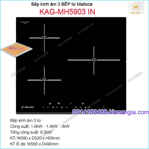 Bếp từ 3 bếp Malloca chính hãng KAG-MH590IN