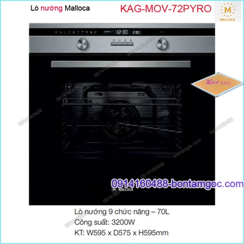 Lò nướng MALLOCA 9 chức năng 70 lít KAG-MOV72PYRO