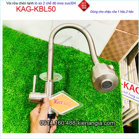 Vòi rửa chén lò xo inox sus304 KAG-KBL50