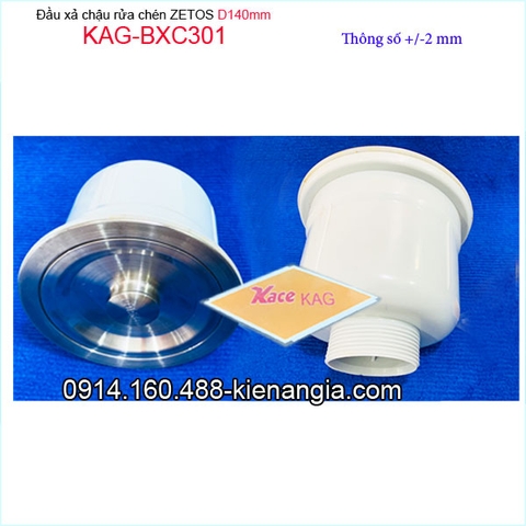 Đầu xả chậu ZETOS D140 nhựa đúc KAG-BXC301