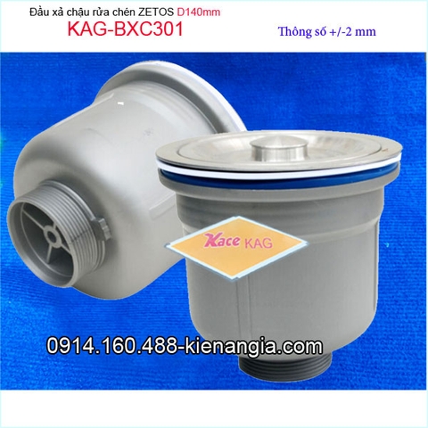 Đầu xả chậu ZETOS D140 nhựa đúc KAG-BXC301