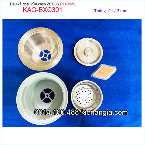 Đầu xả chậu ZETOS D140 nhựa đúc KAG-BXC301