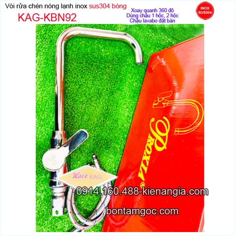 Vòi rửa chén nóng lạnh inox sus304 bóng Proxia-Thailand KAG-KBN92